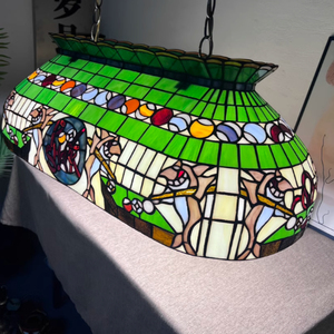 Lustre de style artistique en vitrail vert pour table de <span class=keywords><strong>billard</strong></span>, <span class=keywords><strong>lampe</strong></span> suspendue décorative pour salle à manger - Product Image 6