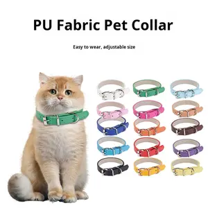 Verstelbare DIY PU lederen hondenhalsband met gespsluiting in Japanse en Koreaanse stijl voor hondenuitlaataccessoires - Product Image 2