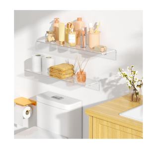 Estantes flotantes acrílicos al por mayor personalizados estantes de exhibición de pared transparentes para <span class=keywords><strong>Lego</strong></span>, planta, perfume, libro en el dormitorio - Product Image 5