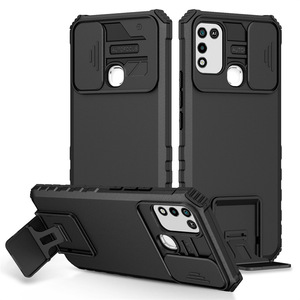 Funda a prueba de golpes para <span class=keywords><strong>Infinix</strong></span> Smart 6 5 <span class=keywords><strong>4</strong></span> / <span class=keywords><strong>Note</strong></span> 11 Pro / Hot 12 11 10 9 Play 10i Slide Camera Lens Protection Stand Back Cover - Product Image 1