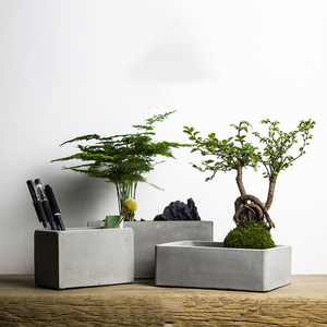 Vaso da fiori <span class=keywords><strong>in</strong></span> <span class=keywords><strong>cemento</strong></span> rettangolare moderno grigio e <span class=keywords><strong>bianco</strong></span> portapenne da tavolo organizzatore fioriera <span class=keywords><strong>in</strong></span> <span class=keywords><strong>cemento</strong></span> - Product Image 5