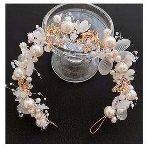 Diadème de princesse en fleurs faites à la main, couleur féerique, pour filles et femmes, couronne de mariage, bandeau de marié<span class=keywords><strong>e</strong></span>, accessoires pour cheveux, diadèmes - Product Image 3