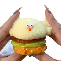 Nouveau jouet anti-stress Kawaii en TPR super épais, fait main, à presser, en forme de sandwich au poulet, de toast ou de burger