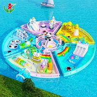 Parc aquatique gonflable commercial de grande envergure pour le divertissement aquatique