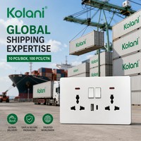 Enchufe Doble Universal Kolani OEM ODM UK con Interruptor y Carga Rápida USB Tipo A+C de 20W, 13A, PC Ignífugo