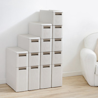 Boîtes à outils peu encombrantes et tiroirs de rangement Tiroir de coffre en plastique Armoire de rangement à coutures minces avec roues