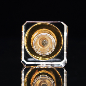 Small Bridge Luxury Fancy Art Style <strong>Empty</strong> Clear Square Crystal Glass Packaging Perfume Bottle with Gold Aluminum Crystal Ball - Product Image 4