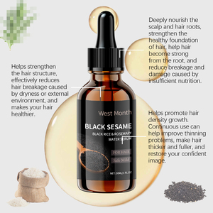 Nuevo Sérum Capilar <span class=keywords><strong>WEST</strong></span> MONTH Nutritivo Profundo, Suavizante, Brillante y Mejorador del Cabello Áspero Natural Negro de Sésamo - Product Image 3