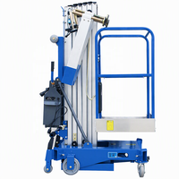 Plateforme élévatrice hydraulique portable en aluminium à mât unique avec système de sécurité à quatre vérins interverrouillables