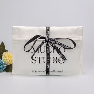 Sac enveloppe en toile de luxe réutilisable avec logo personnalisé, ruban d'emballage de produit avec ceinture personnalisé - Product Image 2