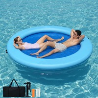 Plateforme flottante gonflable ronde HM Series, ponton antidérapant robuste pour bateaux et kayaks