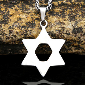 Yunnique Hexagram Collar de acero inoxidable para hombre, colgante de estrella de color dorado y plateado, joyería, regalo, collares de moda - Product Image 3