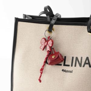 Tùy Biến Mini Đồng Xu Túi Cung Mặt Dây Chuyền Màu Đỏ Bộ Sưu Tập Dangle Mùa Xuân Dây Thừng Knot Thanh nhã Đa Chức Năng Móc Chìa Khóa Túi quyến rũ - Product Image 1