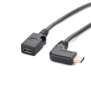 Cantell Kabel Konverter 90 Derajat Tipe C Pria Ke Wanita MICRO USB dengan Kabel Data Pengisian Cepat OTG