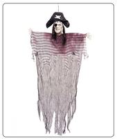 Décoration d'Halloween Pirate Fantôme avec structure métallique interne, alimentée par piles, capteur électrique, décoration suspendue pour usage intérieur