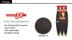 Extensions synthétiques pré-étirées 3x pour tresses EZ, effet ombré, faciles à tresser, style africain, teintes à l'eau chaude, vente en gros - Product Image 6