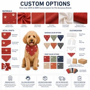 Pañuelo para Perro de Algodón con Estampado de Huellas Rojas, Doble Capa, Suave, Lavable, Decoración Festiva, Pañuelo para Cachorros y Perros Pequeños y Medianos - Product Image 3