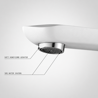 Robinet de lavabo anti-traces de doigts à poignée unique, mitigeur de salle de bain avec cartouche céramique, eau froide et chaude