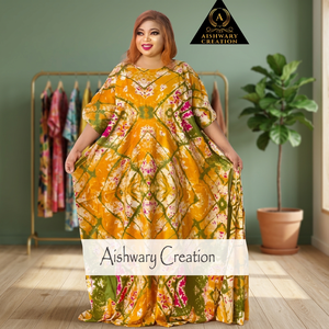 Handmade Tie Dye Kaftan Dress for Women Floor Length Lace Loose Fit Woven Rayon Fabric Natural Waistline Resort Beach Style - Product Image 4