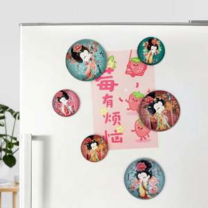 Aimant de réfrigérateur en cristal Série Dynastie Tang 40mm 60mm Dessin animé Écologique Créatif Moderne Tendance Nationale Prospère Décoration de cuisine - Product Image 2
