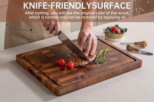 <span class=keywords><strong>Ensemble</strong></span> de planches à découper en bois de <span class=keywords><strong>teck</strong></span> pour la cuisine, planche à charcuterie, plateau de service, épaisse et solide, meilleur cadeau essentiel pour la cuisine - Product Image 3