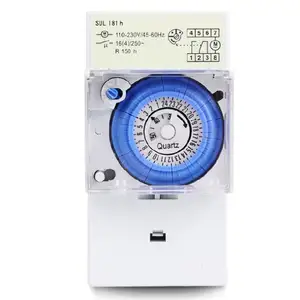 SUL181H Mechanical Timer Switch 220V 16A Quartz Motor Drive Din Rail Mount 24H 8 Settings Manual/Auto Controller Time Relay