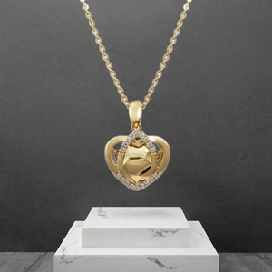 Collier pendentif en or pur 18 carats en forme de cœur, diamant romantique, bijoux unisexes pour anniversaire et cadeau de fête, vente en gros - Product Image 3