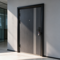 Porte d'entrée extérieure en acier à prix avantageux avec serrure intelligente