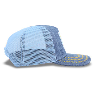Casquette en jean brodée à 5 panneaux TCAP China Custom, respirante, style trucker - Product Image 4
