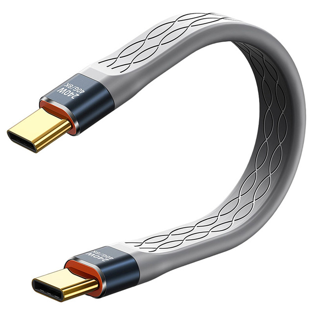 240W Thunderbolt 4 Compatible 40Gbps 8K Video Transmission Universal Fast Charging USB4 Type-C Data Right-Angle 0.2m 0.3m 2m