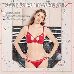 French Crocheted Lace <b>Pull</b>-Up Set Sexy Comfortable Pure Desire <b>Underwear</b> Padded Bra Bikini Panties Conveniently Close Breast - Product Image 2