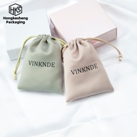 Pochette à bijoux en velours avec cordon de serrage, logo personnalisé, 7x9cm, couleur macaron, sac de rangement doux pour bagues, boucles d'oreilles, colliers, vente en gros