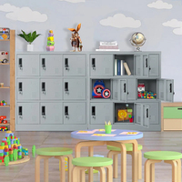 Casier métallique moderne à 9 portes pour bureau, salle de sport, école, maison, salon, entrée - Armoire de rangement sécurisée avec fente pour carte (Noir)