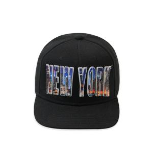 قبعة سناب باك سوداء ذات هيكل ثلاثي الأبعاد مع تطريز مخصص للشعار، 100% قطن، للجنسين، أزياء الهيب هوب، رياضية، للأنشطة الخارجية والعادية - Product Image 1