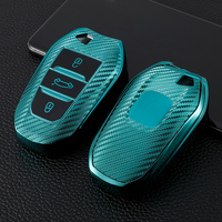 Funda de TPU suave de fibra de carbono para llave de coche, carcasa para Peugeot 408 Citroen Versailles C5X Sega Tianyi, llaveros, llavero, bolsa