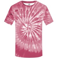 T-shirt à manches courtes pour homme, motif tie-dye imprimé numériquement, respirant, 100% polyester tricoté, idéal pour l'été