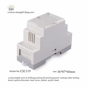 High Quality Plc Rail Din Enclosure 72*87*60mm CIC122 IP54 V0 Industrial Secure Gateway Din Rail Mounting Clip Plastic Enclosure