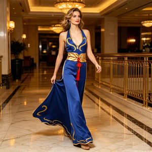 Costume de cosplay Chun Li pour bébés garçons, tenue Qipao bleue complète, ensemble Jackie Kung Fu pour fête d'Halloween, amusant - Product Image 6
