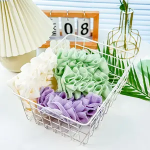2-in-1 Soft Plastic Bathing Tool Exfoliating Loofah Towel with Drawstring Closure Soap Holder for Skin Care for Shower Sponge - Product Image 5