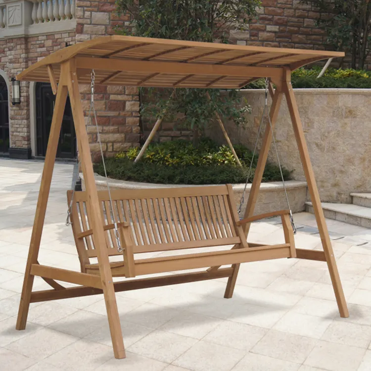 Роскошное уличное садовое кресло-качели из тикового дерева для любой погоды, для террасы и балкона