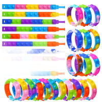 Bracelet sensoriel anti-stress en plastique coloré à bulles à presser pour garçons, filles, adolescents et adultes