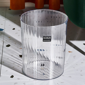 Leijaju Transparent Round Trash Can Cylindrical <b>Large</b> Size Indoor Waste <b>Bin</b> For Living Room Kitchen Bathroom Toilet - Product Image 4