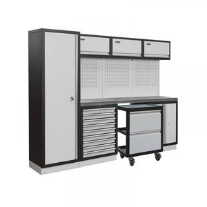 FERVI - A008S Mueble de taller modular con encimera de acero inoxidable 2640x498x2000mm - EAN 8012667371845 ALMACENAMIENTO DE TALLER - Product Image 1