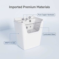 ALFAPET R-06 Baignoire Spa pour Animaux de Compagnie en Acrylique avec Massage à Bulles, Ozone, Lumière LED Colorée, Machine de Toilettage Multifonctionnelle pour Chiens et Chats