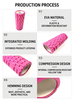 Rodillo de Espuma para Medicina Deportiva, 34 cm x 13 cm, con Rejilla para Masaje de Tejido Profundo, Terapia de Puntos de Presión, Ejercicio, Moldeado Corporal y Adelgazamiento de Piernas