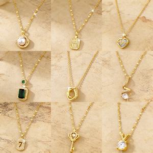 Collar de Acero Inoxidable Chapado en Oro de 18k Que No Se Deslustra, con Colgante de Cruz, Corazón y Mariposa con Circonitas, Collar de Perlas para Mujer, Regalo de Joyería - Product Image 2