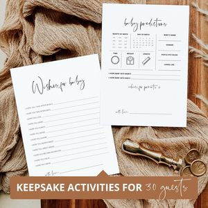 Minimalistische Dubbelzijdige Dikke Babywensen Babyvoorspellingen En Advieskaarten Voor Babyshower-Spelactiviteit - Product Image 4
