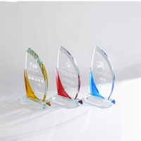 Nouveau Trophée Créatif en Verre K9 avec Logo Personnalisé, Socle Coloré, Plaque Souvenir d'Honneur Gravée au Laser, Modèle de Trophée en Cristal, Cadeau