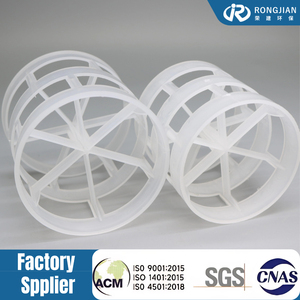 Anneaux Pall en plastique industriel à transfert de masse élevé, faible <span class=keywords><strong>HTU</strong></span>, emballage aléatoire en PP pour le traitement des eaux usées par stripping d'air, ISO9001 - Product Image 1
