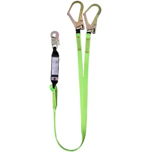 Fabriek Klimmen Dubbele Haak Valbeveiliging Schokbestendig Fall Bescherming Veiligheid Lanyard Met Energie Absorptie